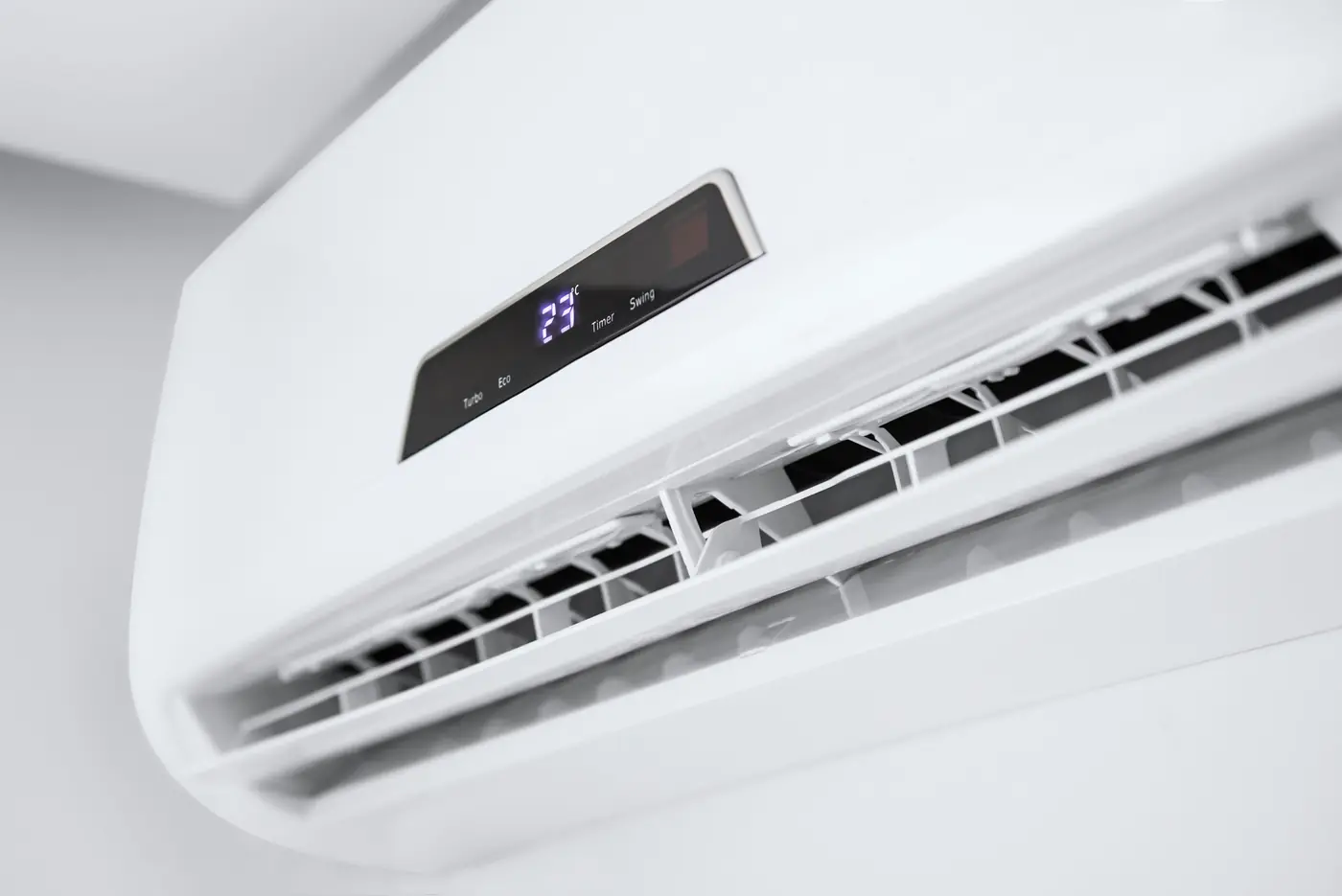 A white split-system air conditioner mounted on a wall